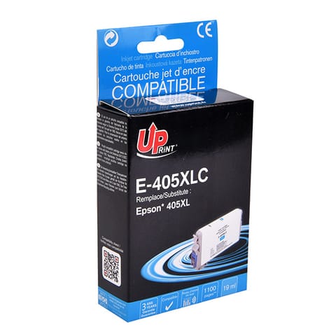 ⁨UPrint kompatybilny ink / tusz z C13T05H24010, 405XL, E-405XLC, cyan, 1100s, 19ml⁩ w sklepie Wasserman.eu