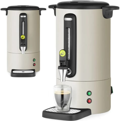 ⁨Zaparzacz do kawy z kranem ociekaczem 7 l 1050 W - jasnoszary⁩ w sklepie Wasserman.eu