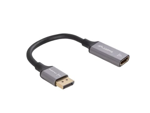⁨Adapter Displayport(M)- HDMI(F)4K na kablu 20cm srebrny⁩ w sklepie Wasserman.eu