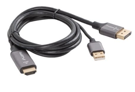 ⁨Kabel HDMI(M)-Displayport(M) 1M 4K czarny⁩ w sklepie Wasserman.eu