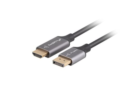 ⁨Kabel Displayport(M)-HDMI(M) 1M 4K czarno-srebrny⁩ w sklepie Wasserman.eu