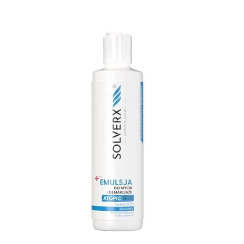 ⁨SOLVERX Atopic Skin Emulsja do mycia i demakijażu twarzy i oczu 200 ml⁩ w sklepie Wasserman.eu
