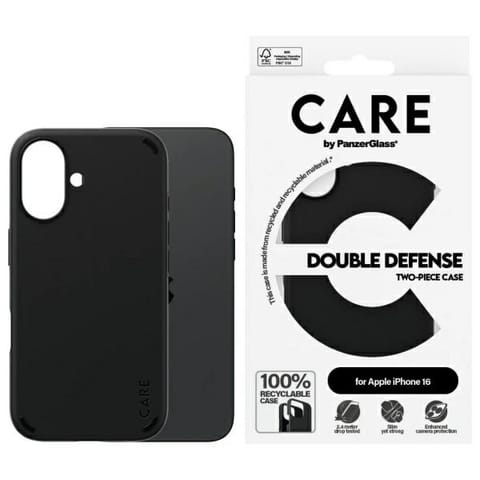 ⁨Etui CARE by PanzerGlass Feature Double  Defense Case iPhone 16 6.1" czarny/black 1333⁩ w sklepie Wasserman.eu