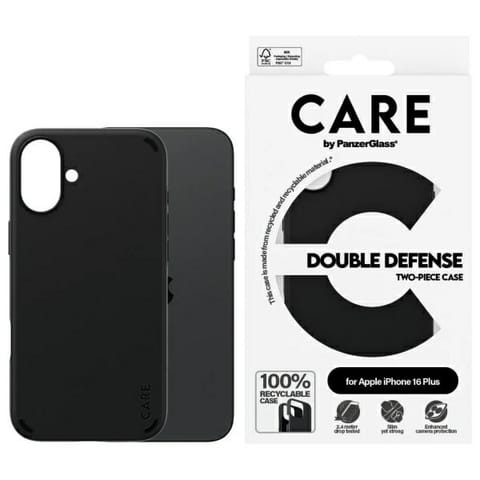 ⁨Etui CARE by PanzerGlass Feature Double  Defense Case iPhone 16 Plus 6.7" czarny/black 1335⁩ w sklepie Wasserman.eu