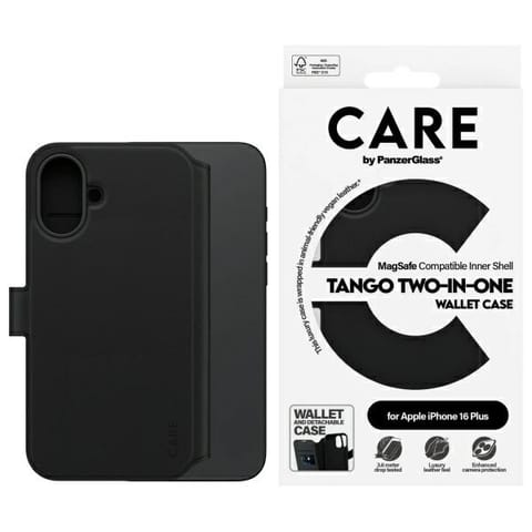 ⁨Etui CARE by PanzerGlass Feature Tango   2in1 Wallet iPhone 16 Plus 6.7" MagSafe czarny/black 1331⁩ w sklepie Wasserman.eu