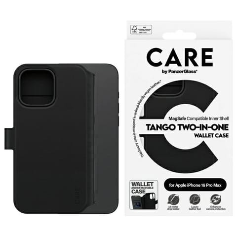⁨Etui CARE by PanzerGlass Feature Tango   2in1 Wallet iPhone 16 Pro Max 6.9" MagSafe czarny/black 1332⁩ w sklepie Wasserman.eu