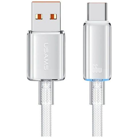 ⁨Kabel USAMS Cloud Series US-SJ658 6A     USB-A do USB-C 1,2m biały⁩ w sklepie Wasserman.eu