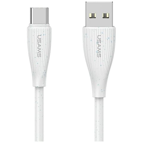⁨Kabel USAMS Green Series SJ714 18W 3A    USB-A do USB-C 1m biały⁩ w sklepie Wasserman.eu
