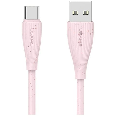 ⁨Kabel USAMS Green Series SJ714 18W 3A    USB-A do USB-C 1m różowy⁩ w sklepie Wasserman.eu