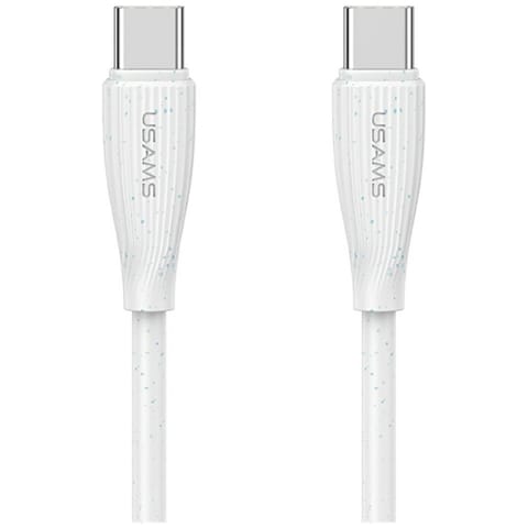 ⁨Kabel USAMS Green Series SJ716 60W USB-C do USB-C 1m biały⁩ w sklepie Wasserman.eu
