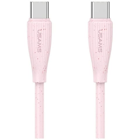 ⁨Kabel USAMS Green Series SJ716 60W USB-C do USB-C 1m różowy⁩ w sklepie Wasserman.eu