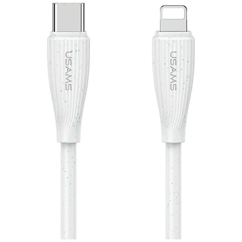 ⁨Kabel USAMS Green Series SJ717 30W USB-C do Lightning 1m biały⁩ w sklepie Wasserman.eu