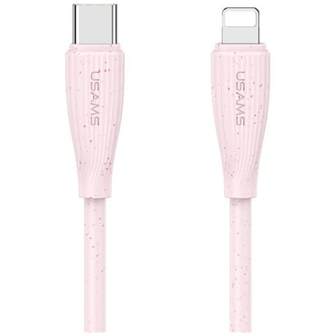 ⁨Kabel USAMS Green Series SJ717 30W USB-C do Lightning 1m różowy⁩ w sklepie Wasserman.eu