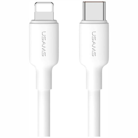 ⁨Kabel USAMS US-SJ610 U84 PD 20W USB-C do Lightning 1m biały⁩ w sklepie Wasserman.eu