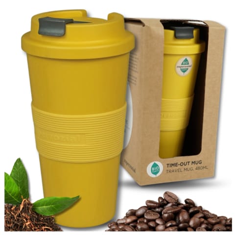 ⁨KUBEK PODRÓŻNY NA KAWĘ HERBATE DO SAMOCHODU NA WYNOS 480 ML ZÓŁTY⁩ w sklepie Wasserman.eu