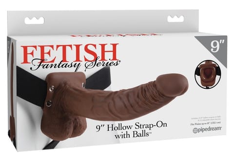 9" HOLLOW STRAP-ON WITH BALLS w sklepie Wasserman.eu