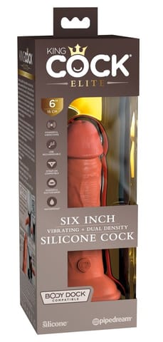 ⁨6" VIBRATING + DUAL DENSITY SILICONE COCK⁩ w sklepie Wasserman.eu