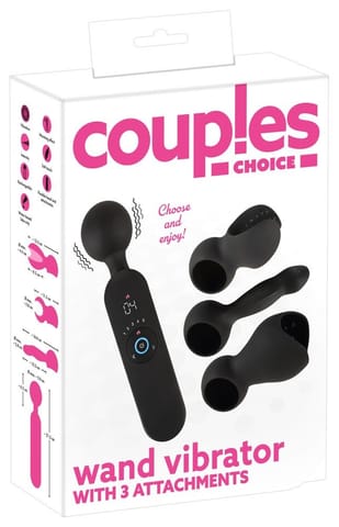⁨WAND VIBRATOR WITH 3 ATTACHMENTS⁩ w sklepie Wasserman.eu