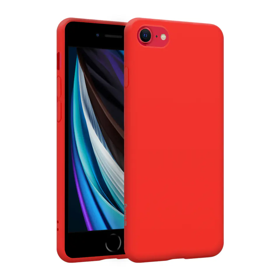 ⁨Crong Color Cover - Etui iPhone SE (2022/2020) / 8 / 7 (czerwony)⁩ w sklepie Wasserman.eu