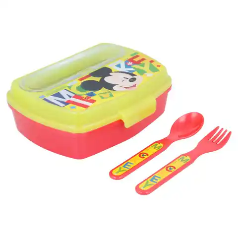 ⁨Mickey Mouse - Lunchbox z kompletem sztućców⁩ w sklepie Wasserman.eu