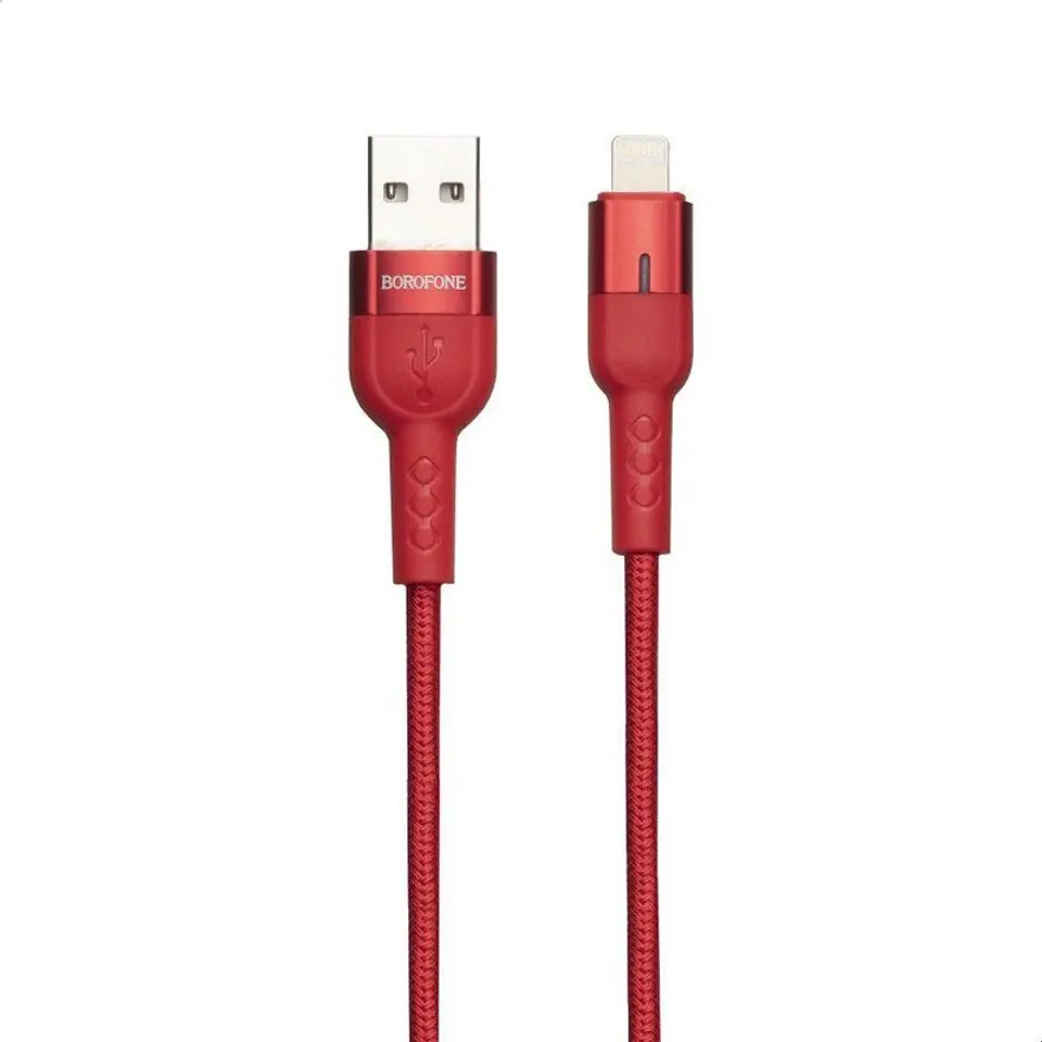 ⁨Borofone Starlight - kabel połączeniowy USB do Lightning 1.2 m (czerwony)⁩ w sklepie Wasserman.eu