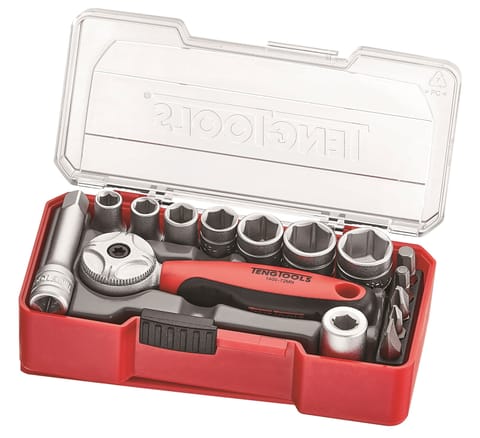 ⁨Zestaw kluczy nasadowych z chwytem kwadratowym 1/4" Teng Tools TJ1415⁩ w sklepie Wasserman.eu