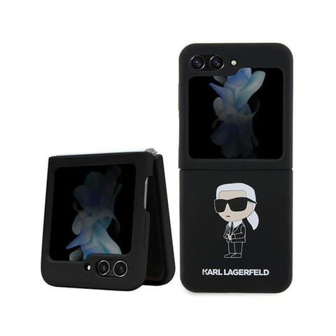 ⁨Karl Lagerfeld Silicone Ikonik - Etui Samsung Z Flip 5 (czarny)⁩ w sklepie Wasserman.eu
