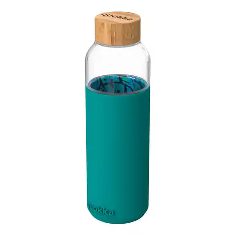 ⁨Quokka Flow - Butelka na wodę ze szkła 660 ml (Inner Palm Leaves)⁩ w sklepie Wasserman.eu