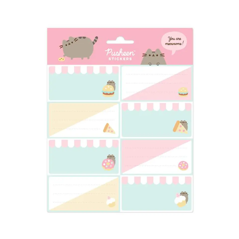 ⁨Pusheen - Stickers for a notebook or book from the Foodie collection 16 pcs⁩ at Wasserman.eu