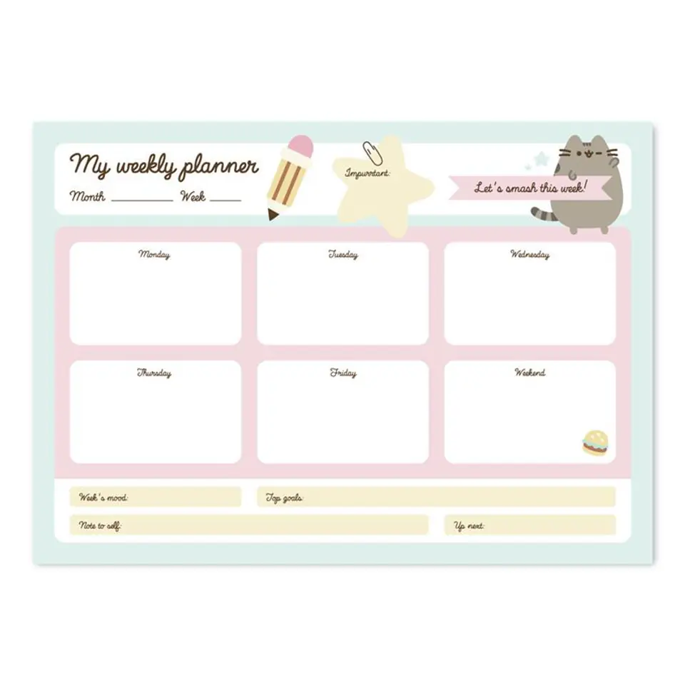 ⁨Pusheen - Weekly planner from the Foodie collection 54 pages A4⁩ at Wasserman.eu