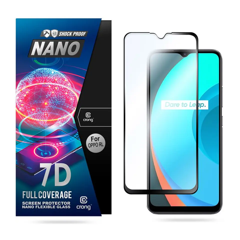 ⁨Crong 7D Nano Flexible Glass - 9H Full Screen Hybrid Glass OPPO realme C11⁩ at Wasserman.eu