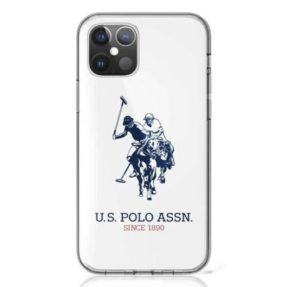 ⁨US Polo Assn Big Double Horse Logo - Etui iPhone 12 / iPhone 12 Pro (biały)⁩ w sklepie Wasserman.eu