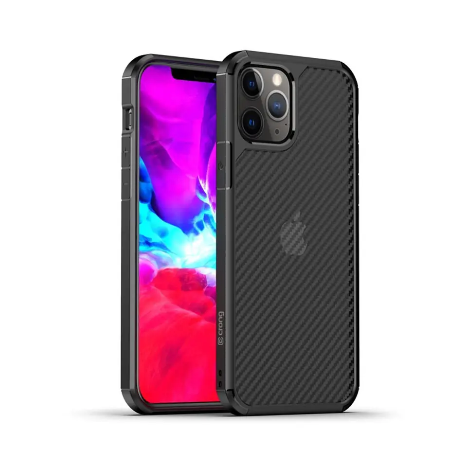 ⁨Crong Hybrid Carbon - Etui iPhone 12 Pro Max (czarny)⁩ w sklepie Wasserman.eu