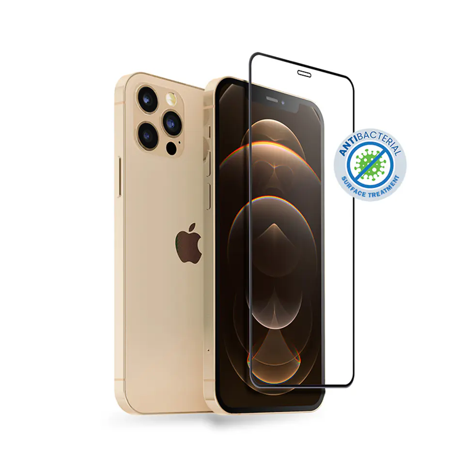 ⁨Crong Anti-Bacterial 3D Armour Glass – 9H Full Screen Tempered Glass iPhone 12 Pro Max + Installation Frame⁩ at Wasserman.eu