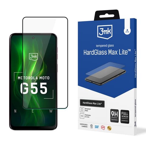⁨3mk HardGlass Max Lite - Szkło hartowane do Motorola Moto G55 5G (Czarny)⁩ w sklepie Wasserman.eu