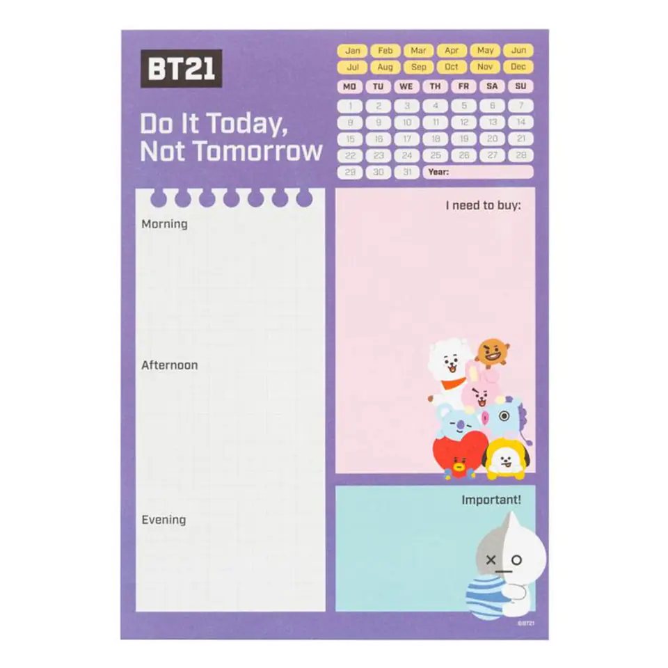 ⁨LINE FRIENDS BT21 - Day Planner A5⁩ at Wasserman.eu