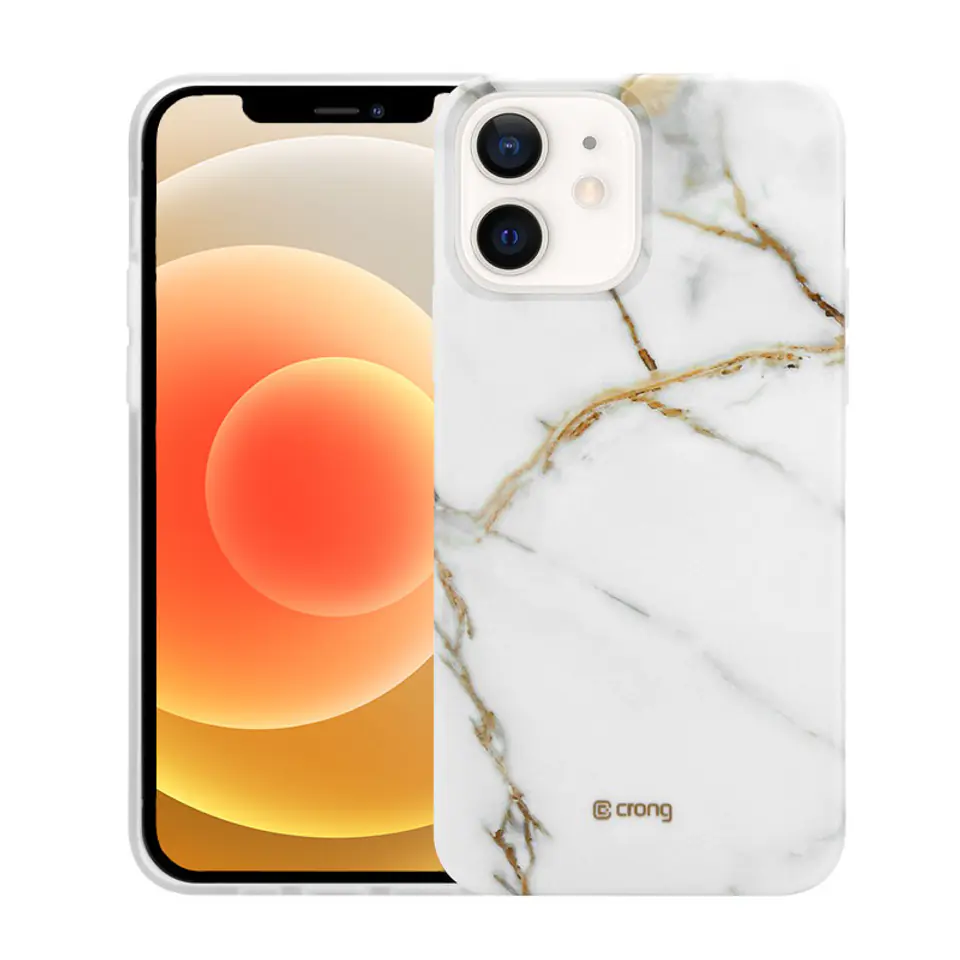 ⁨Crong Marble Case - iPhone 12 Mini Case (White)⁩ at Wasserman.eu