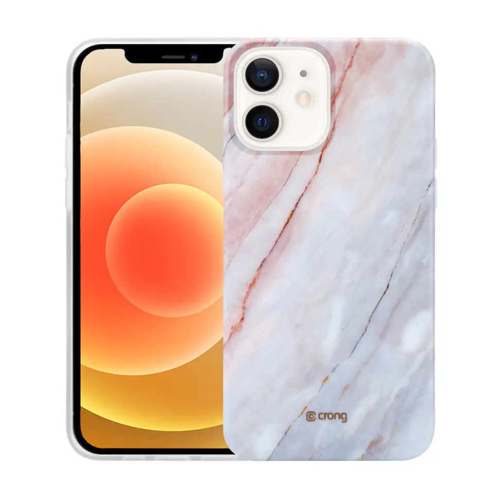 ⁨Crong Marble Case - iPhone 12 Mini Case (Pink)⁩ at Wasserman.eu