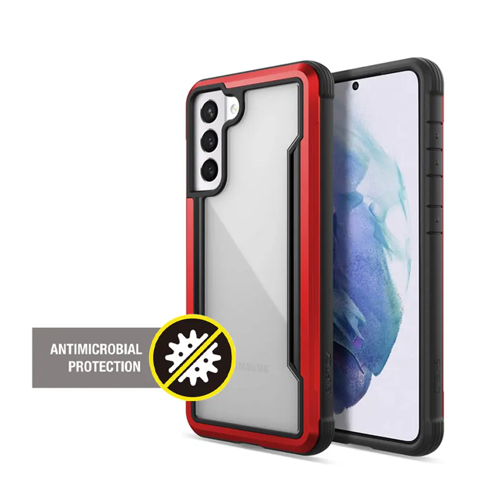 ⁨X-Doria Raptic Shield - Etui aluminiowe Samsung Galaxy S21 (Antimicrobial protection) (Red)⁩ w sklepie Wasserman.eu