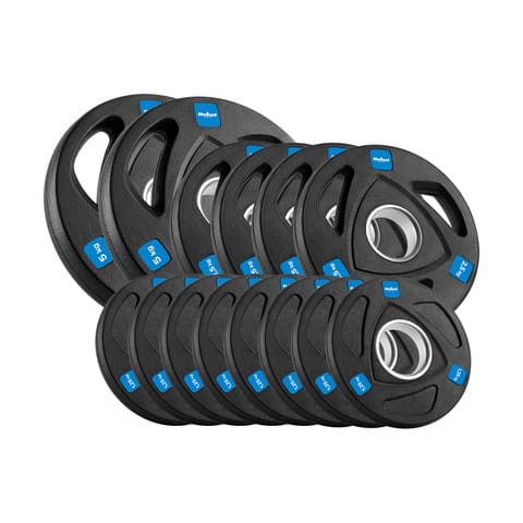 ⁨Obciążenie żeliwne olimpijskie gumowane zestaw 30kg ( 8x1.25kg + 4x2.5kg + 2x5kg ), otwór 51mm , REBEL ACTIVE⁩ w sklepie Wasserman.eu