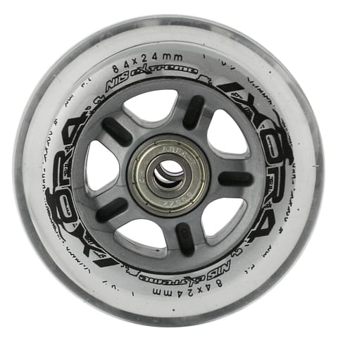 ⁨PU 84x24 82A PRZEZROCZYSTE (4 szt.) + ABEC-7 CHROME (8 szt.) ZESTAW NILS EXTREME⁩ w sklepie Wasserman.eu