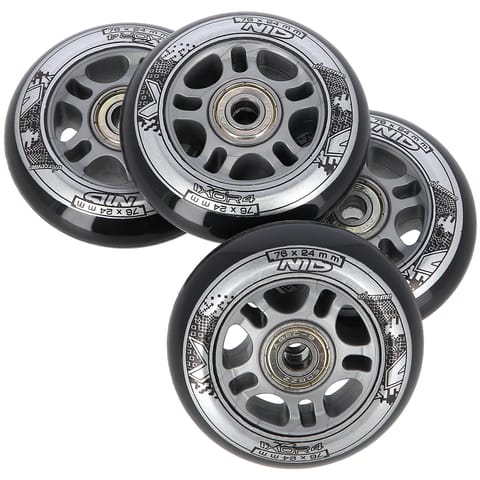 ⁨PU 76x24 82A CZARNE (4 szt.) + ABEC-9 (8 szt.) ZESTAW NILS EXTREME⁩ w sklepie Wasserman.eu