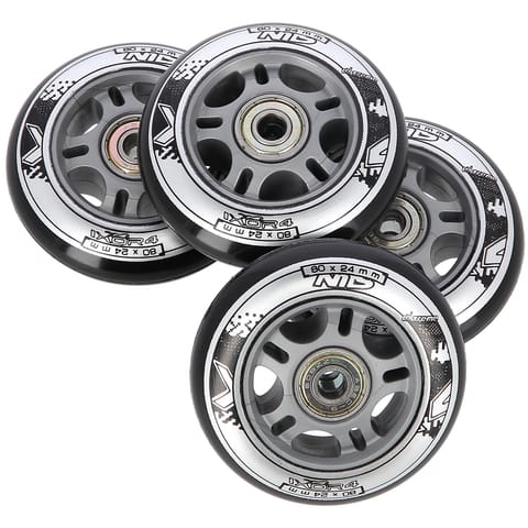 ⁨PU 80x24 82A CZARNE (4 szt.) + ABEC-9 (8 szt.) ZESTAW NILS EXTREME⁩ w sklepie Wasserman.eu