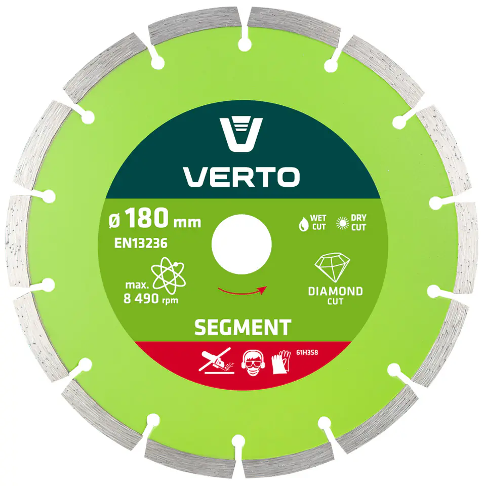 ⁨Diamond blade 180 x 22.2 mm, segmented⁩ at Wasserman.eu