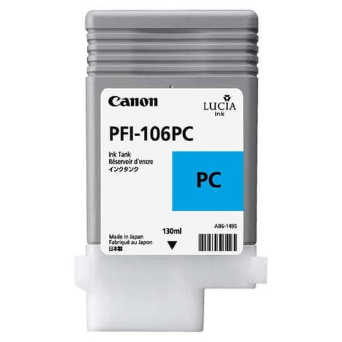 ⁨Canon oryginalny ink / tusz PFI-106 PC, 6625B001, photo cyan, 130ml⁩ w sklepie Wasserman.eu