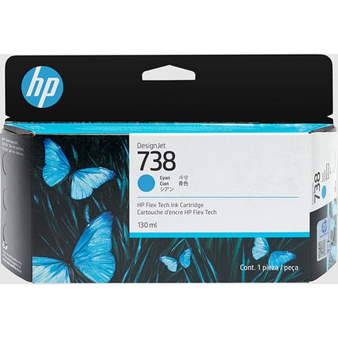 ⁨HP oryginalny ink / tusz 498N5A, HP 738, cyan, 130ml⁩ w sklepie Wasserman.eu
