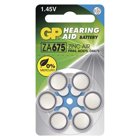 ⁨Bateria jednorazowa cynkowo-powietrzna., guzikowa, ZA, 1.4V, GP, blistr, 6-pack⁩ w sklepie Wasserman.eu