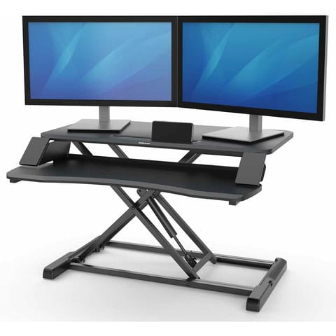 ⁨Stanowisko do pracy Fellowes Sit-Stand Corsivo czarne⁩ w sklepie Wasserman.eu