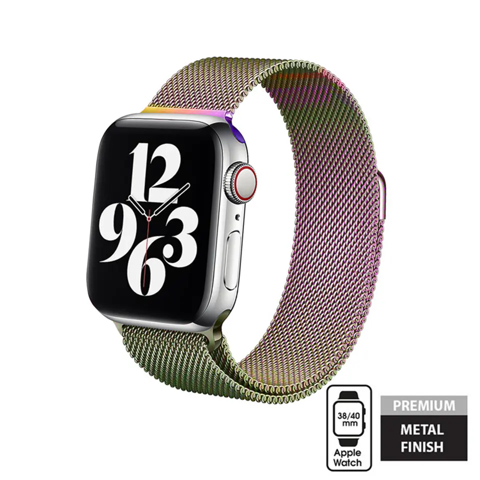 ⁨Crong Milano Steel - Pasek ze stali nierdzewnej do Apple Watch 38/40/41 mm (opalizujący)⁩ w sklepie Wasserman.eu