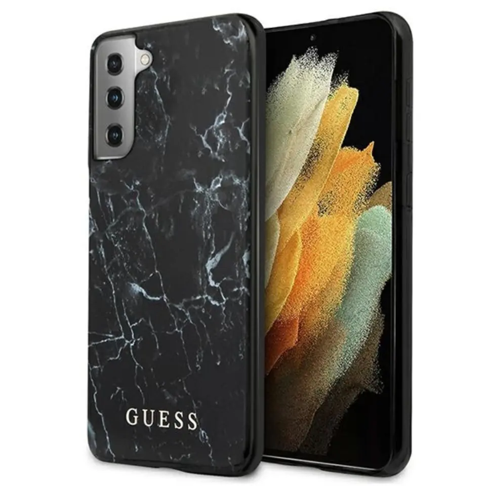 ⁨Guess GUHCS21MPCUMABK S21+ G996 black/black hardcase Marble⁩ at Wasserman.eu